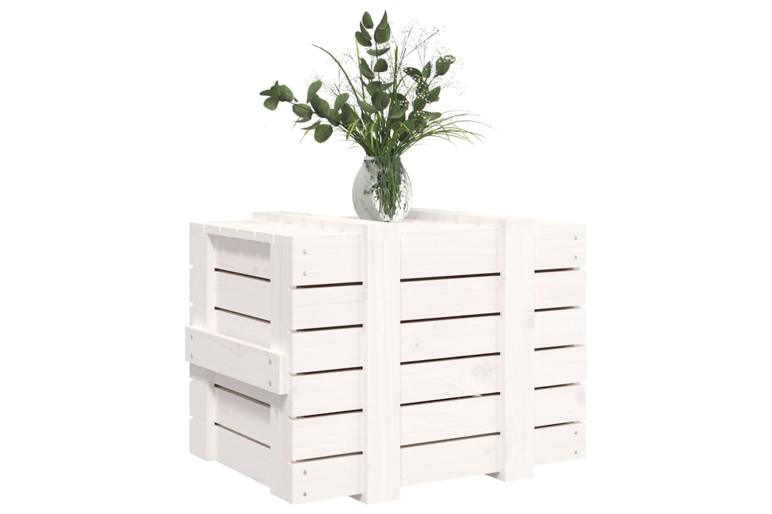 vidaXL 824994 Storage Box White 58x40.5x42cm Solid Wood Pine-3