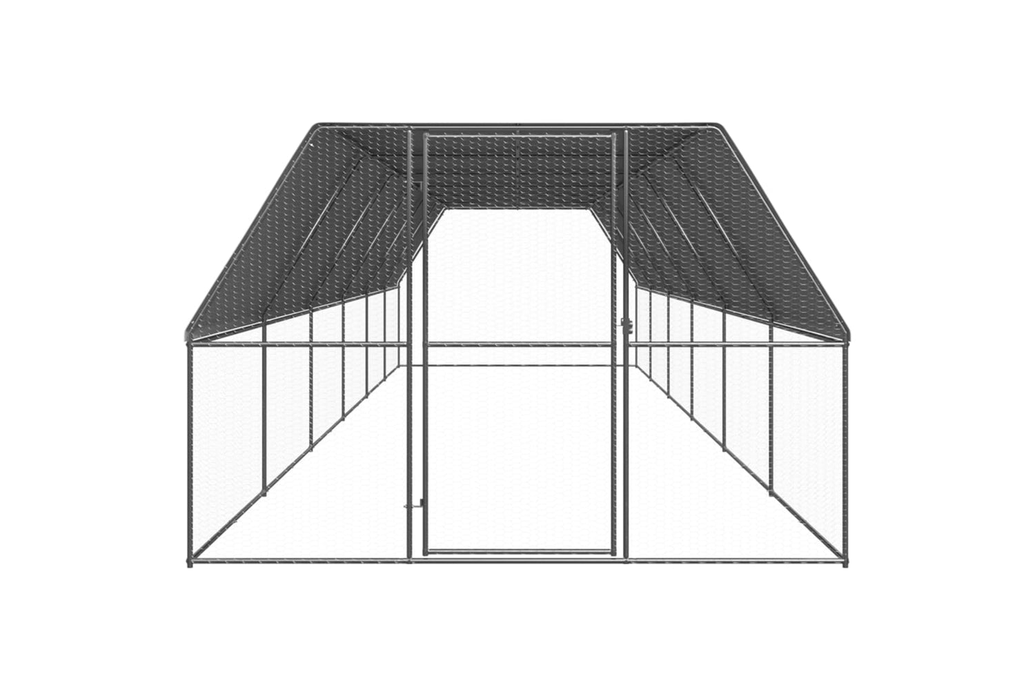 Vidaxl 3154380 Outdoor Chicken Cage 3x12x2 M Galvanised Steel-2