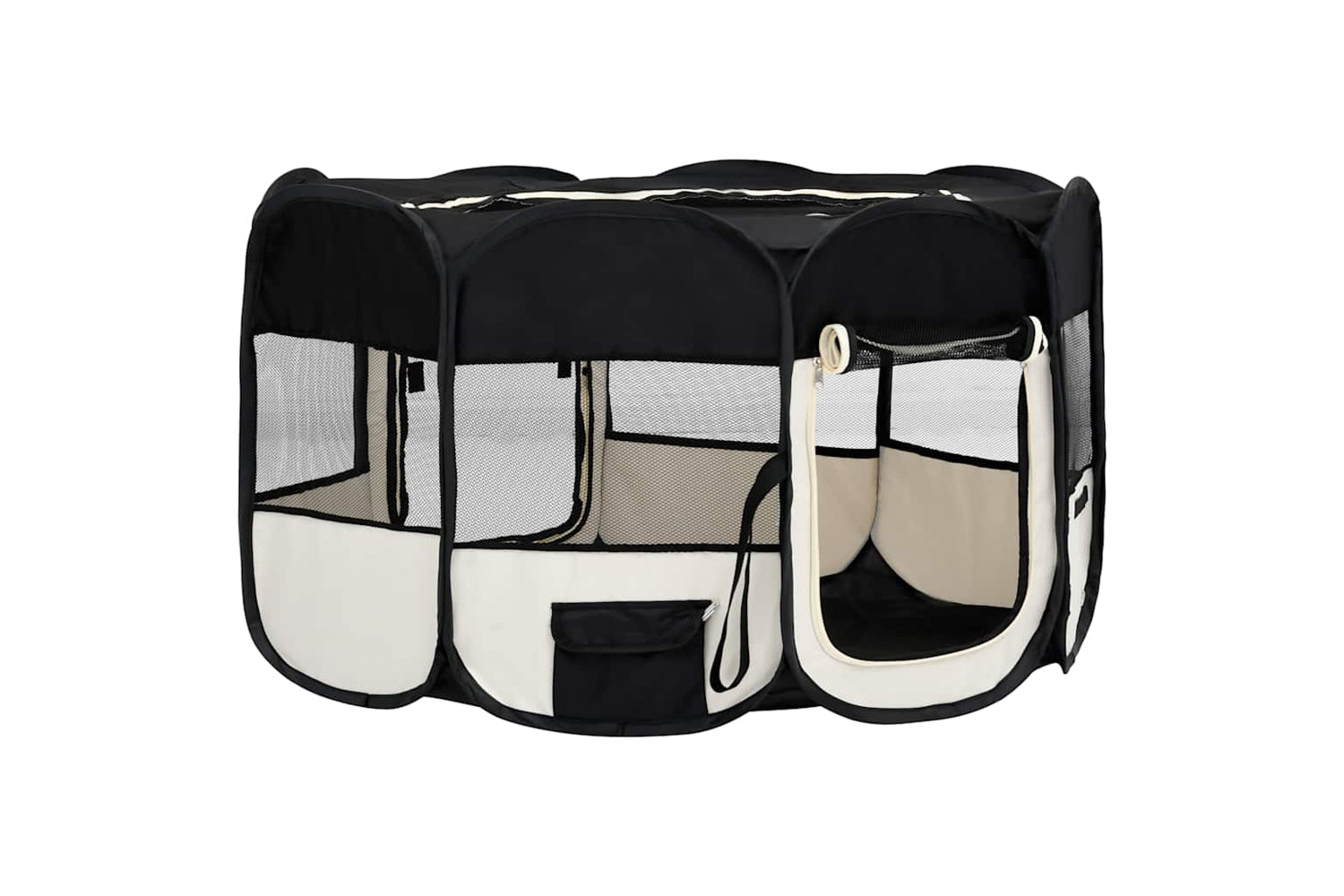Vidaxl Foldable Dog Playpen With Carrying Bag Black 145x145x61 Cm-2