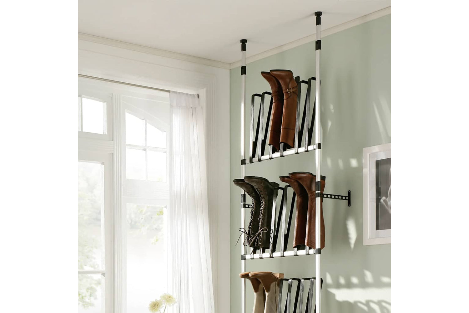 Vidaxl 321110 Telescopic Boot Rack With Rods Aluminium-3