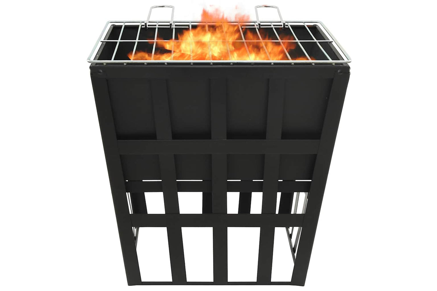 Vidaxl 2-in-1 Fire Pit And Bbq 34x34x48 Cm Steel-3