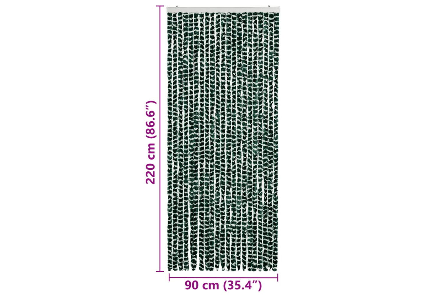 vidaXL Insect Curtain Green And White 90x220cm Chenille-6