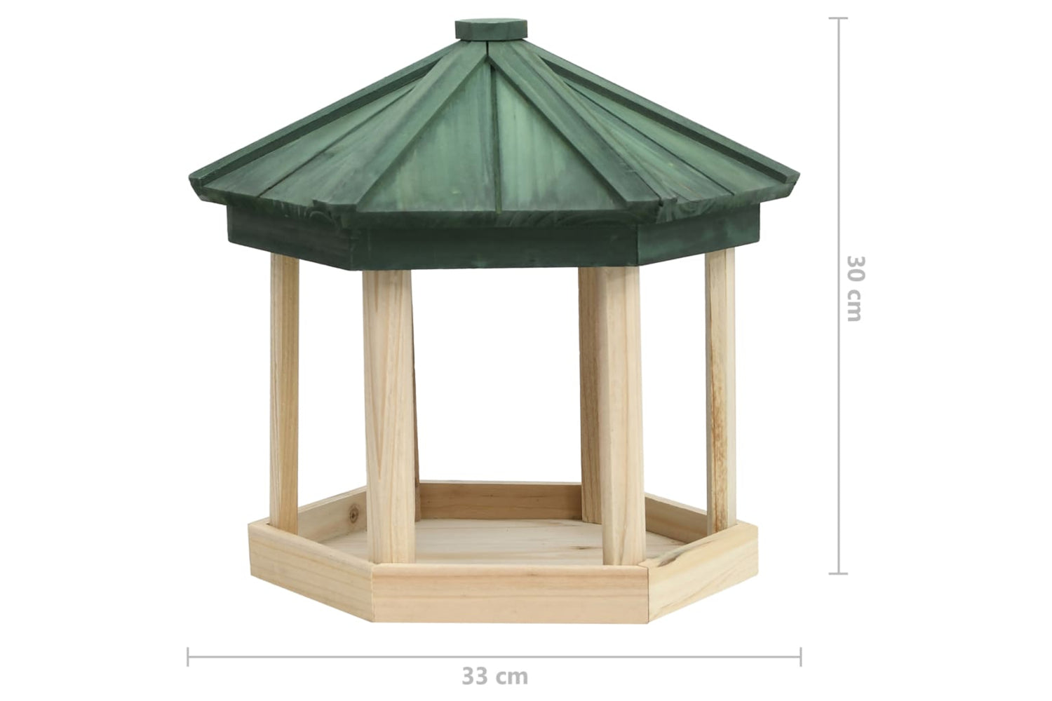 vidaXL 314816 Bird Feeder Octagon Solid Firwood 33x30cm-6