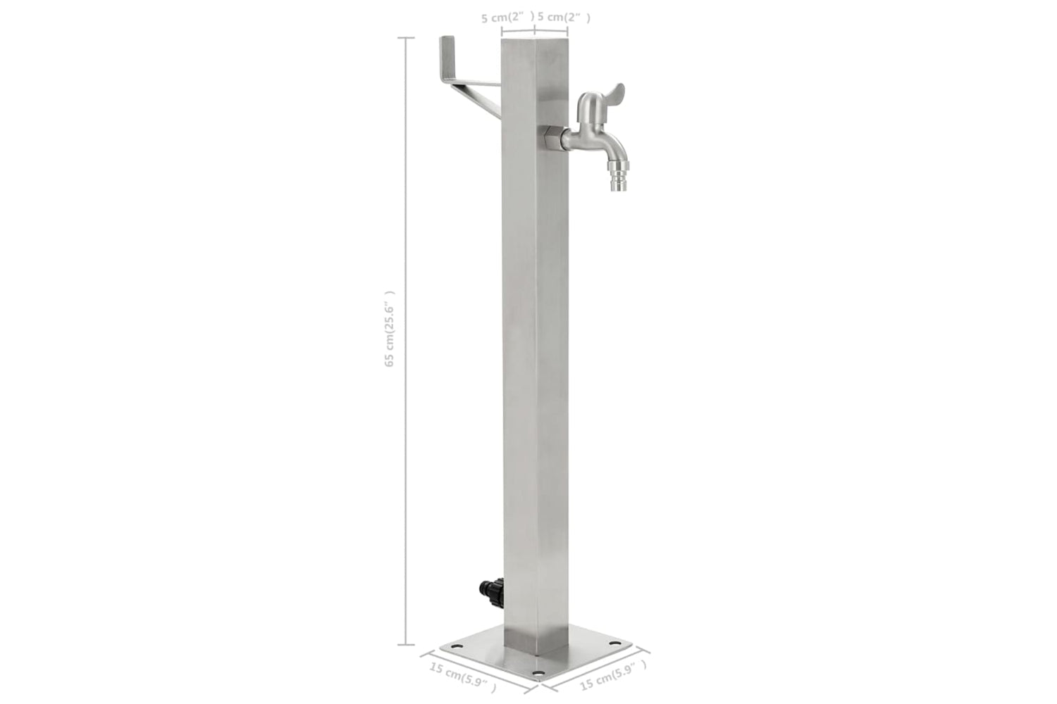 vidaXL 45454 Garden Water Column Stainless Steel Square 65cm-8
