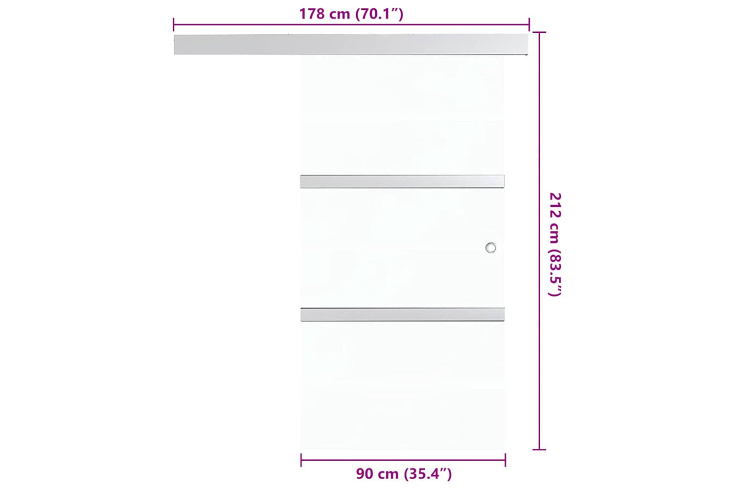 Vidaxl Sliding Door Esg Glass And Aluminium 90x205 Cm Silver-7
