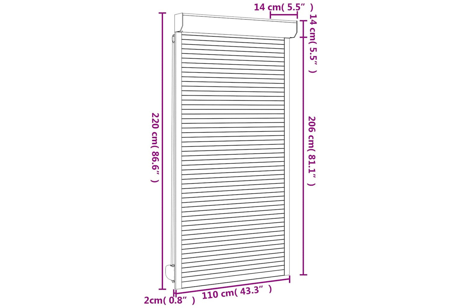 Vidaxl Roller Shutter Aluminium 110x220 Cm Anthracite-7