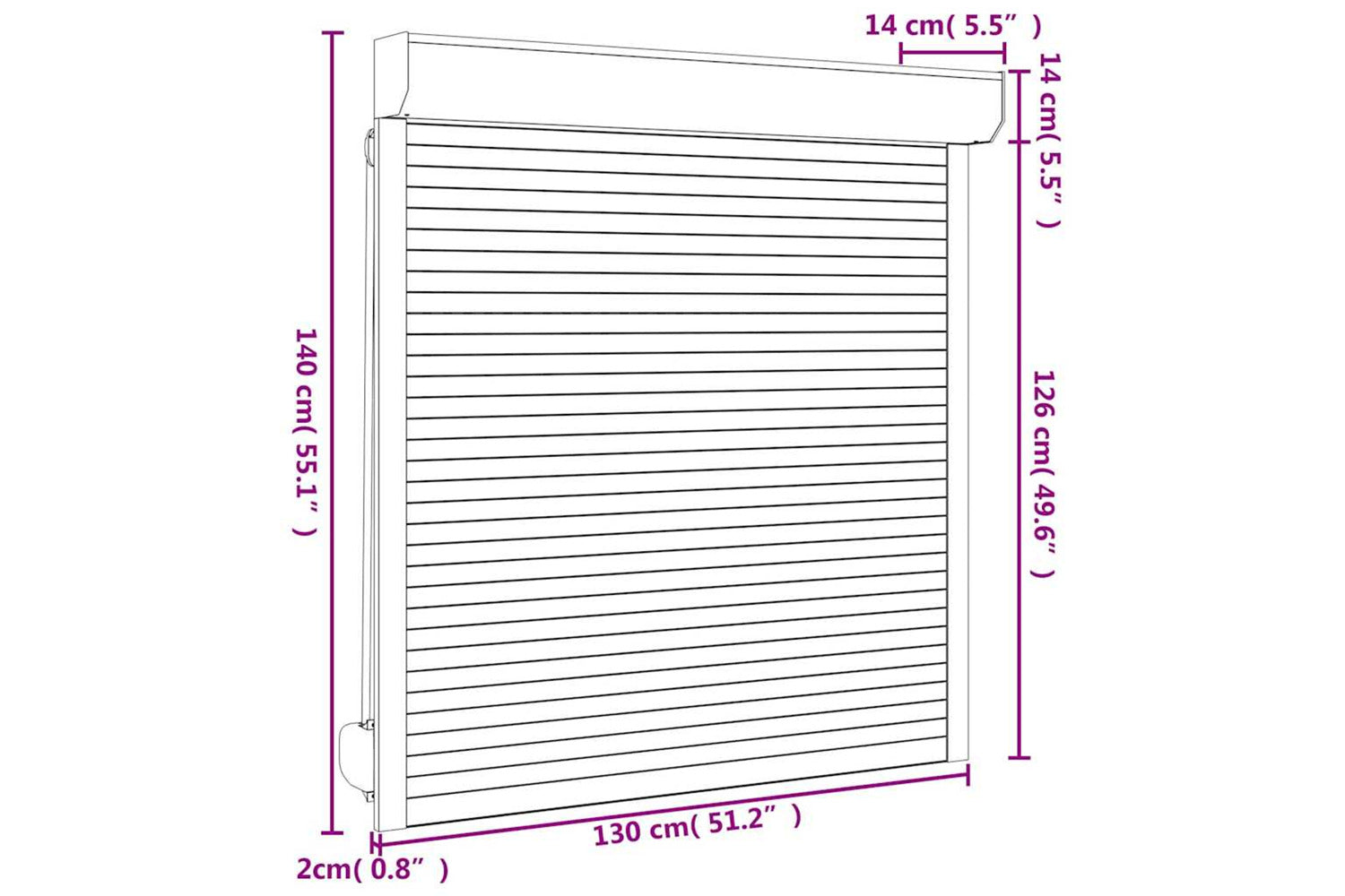 Vidaxl Roller Shutter Aluminium 130x140 Cm White-7