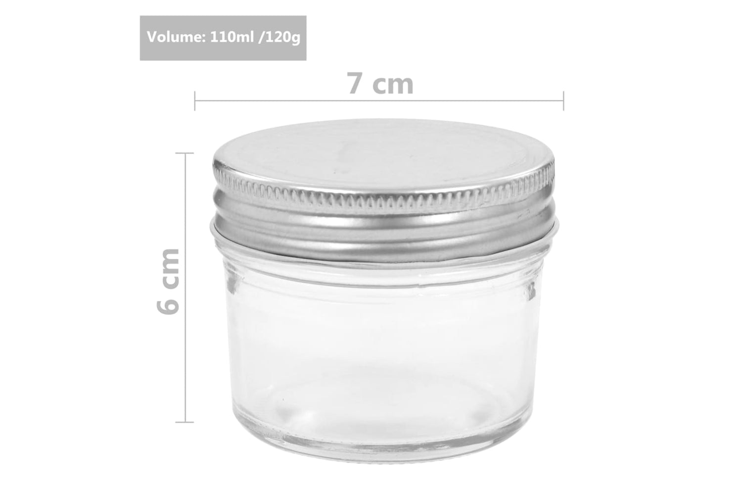 Vidaxl 50794 Glass Jam Jars With Silver Lids 96 Pcs 110 Ml-6