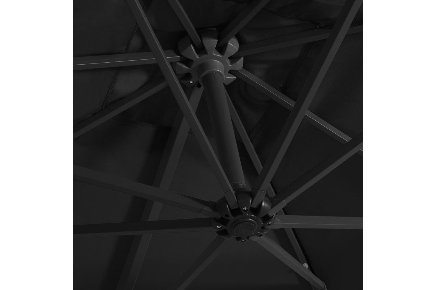 Vidaxl 46996 Cantilever Umbrella With Led Lights And Steel Pole 250x250 Cm Black-6