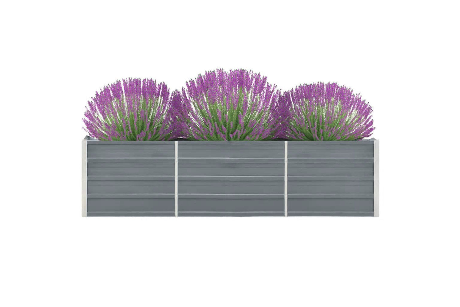 vidaXL 47044 Garden Raised Bed Galvanised Steel 240x40x45cm Grey-2