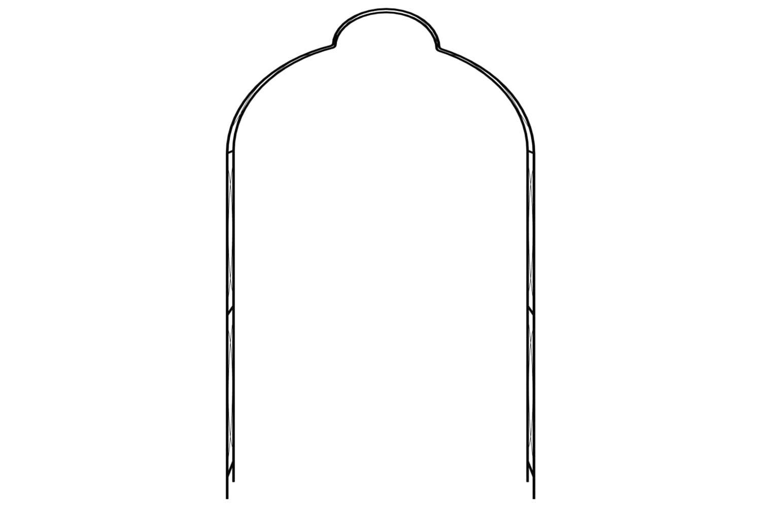 vidaXL 47095 Garden Arch Black 150x34x240cm Iron-2