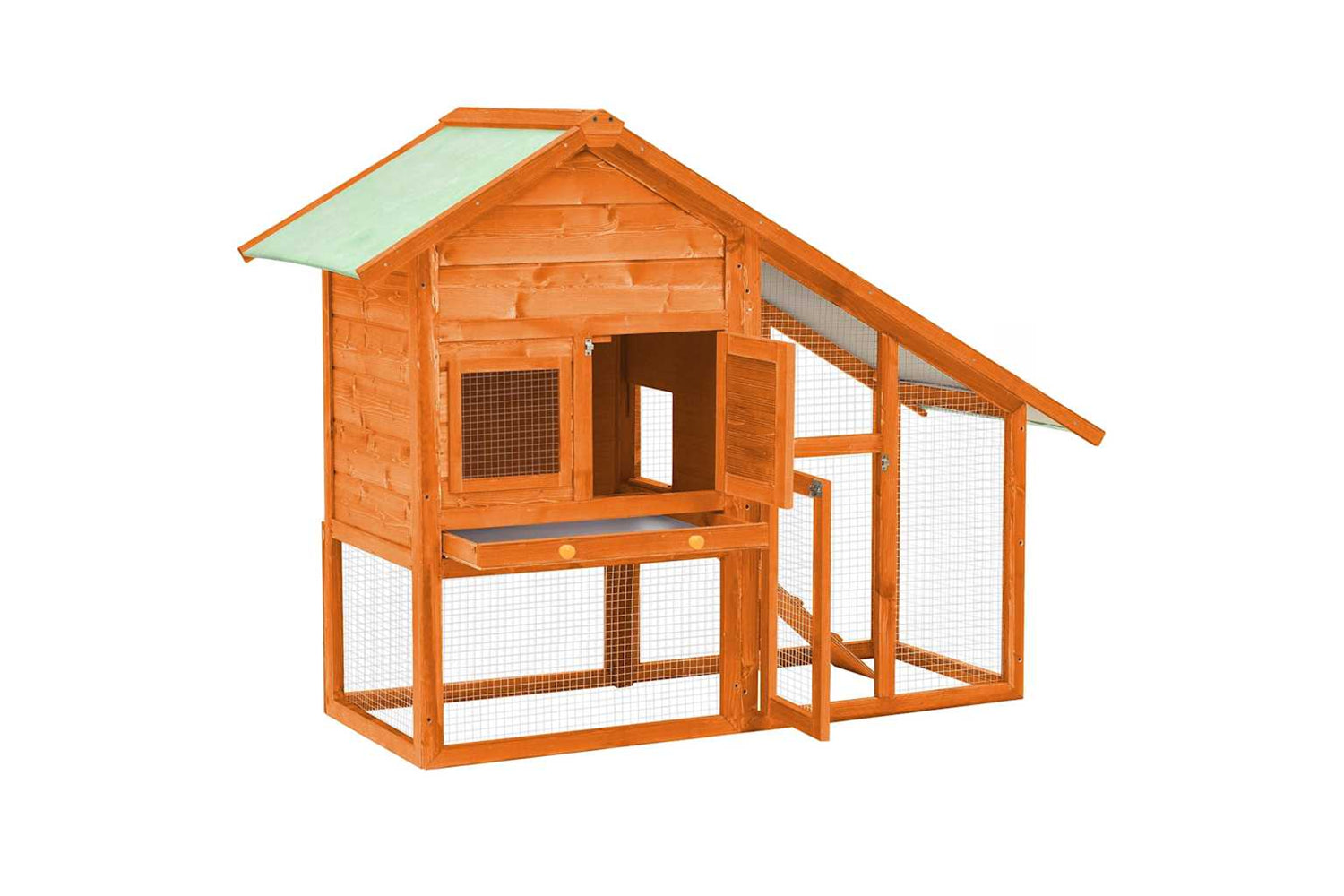vidaXL 170868 Rabbit Hutch 140x63x120cm Solid Firwood-2