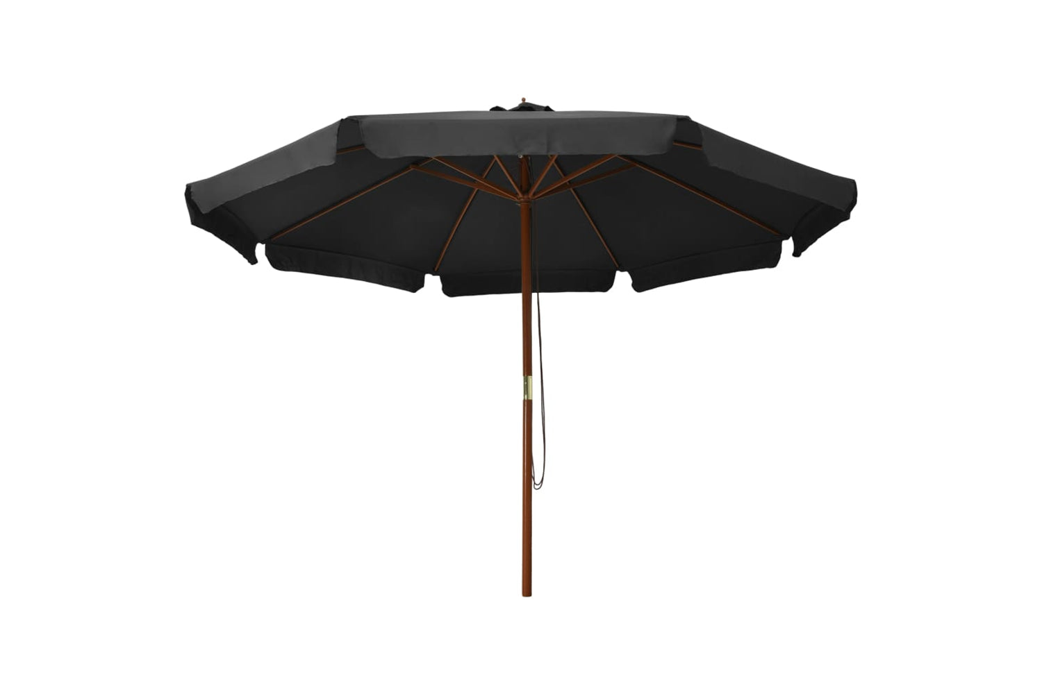 vidaXL 47214 Outdoor Parasol With Wooden Pole 330cm Anthracite-2
