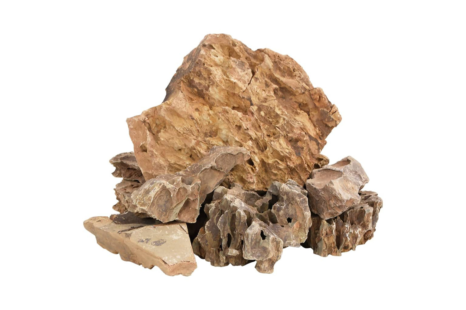 vidaXL 3217166 Dragon Stones 10 Kg Brown 5-30cm-2