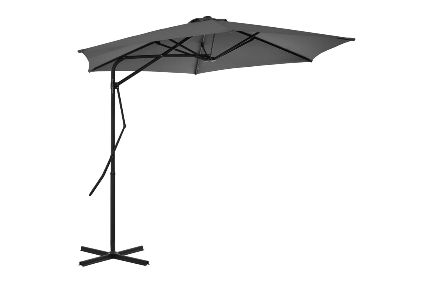 vidaXL 44887 Outdoor Parasol With Steel Pole 300cm Anthracite-2