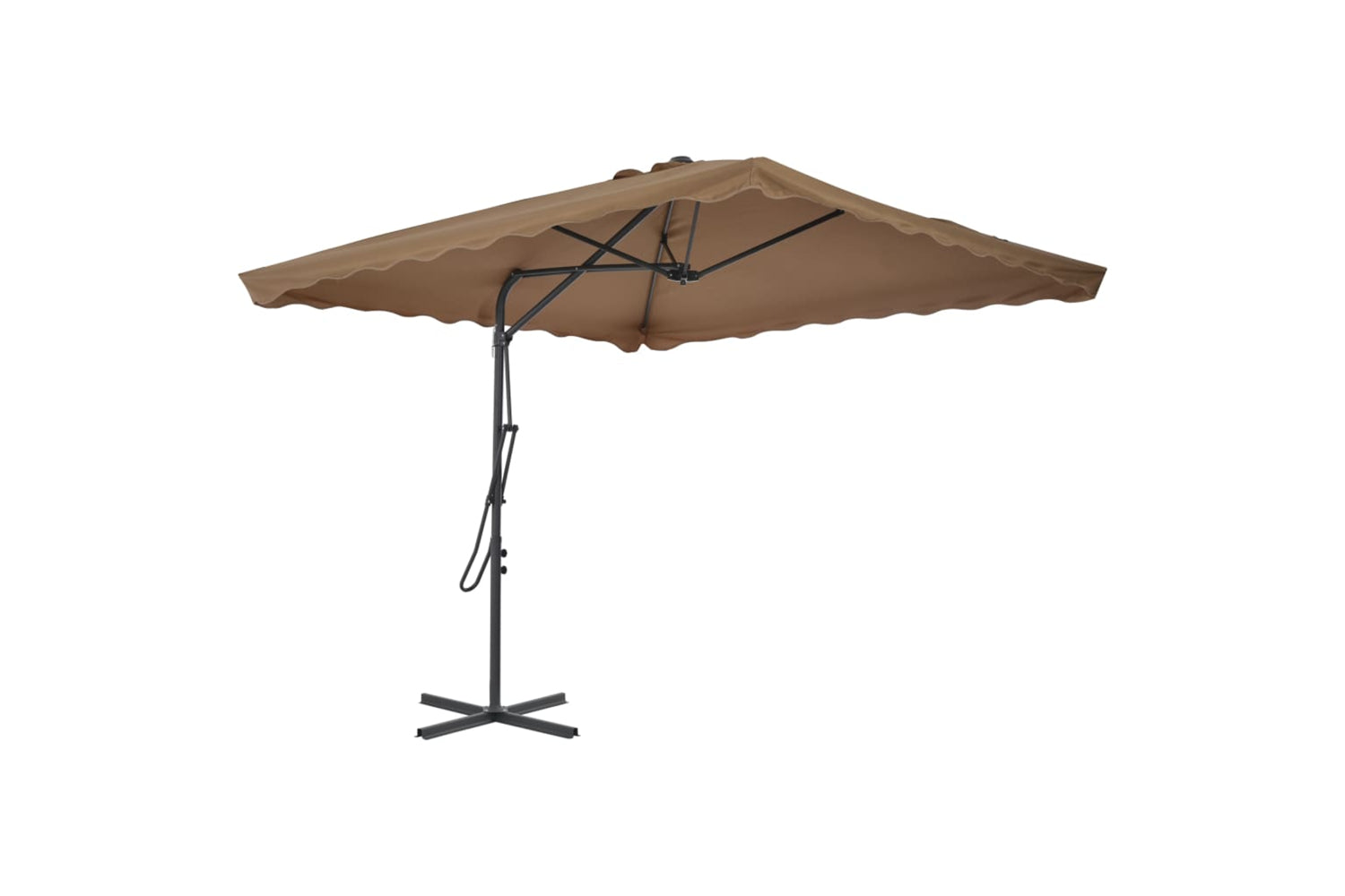 vidaXL 44884 Outdoor Parasol With Steel Pole 250x250cm Taupe-2