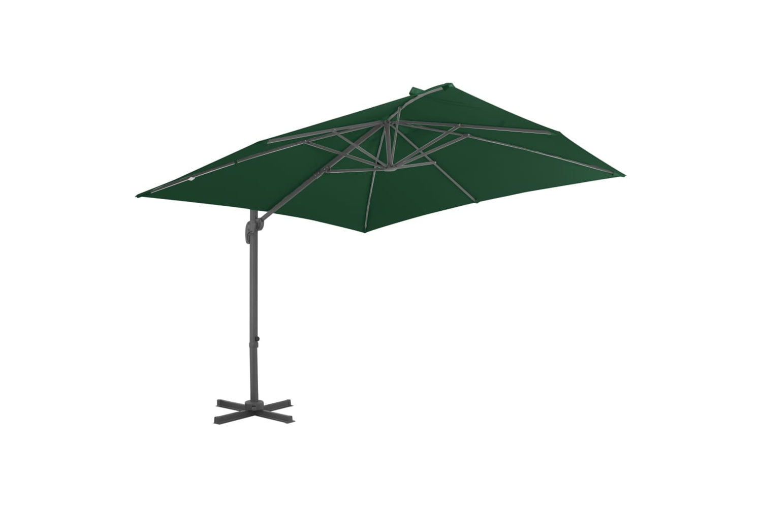 vidaXL 44635 Cantilever Umbrella With Aluminium Pole 400x300cm Green-2