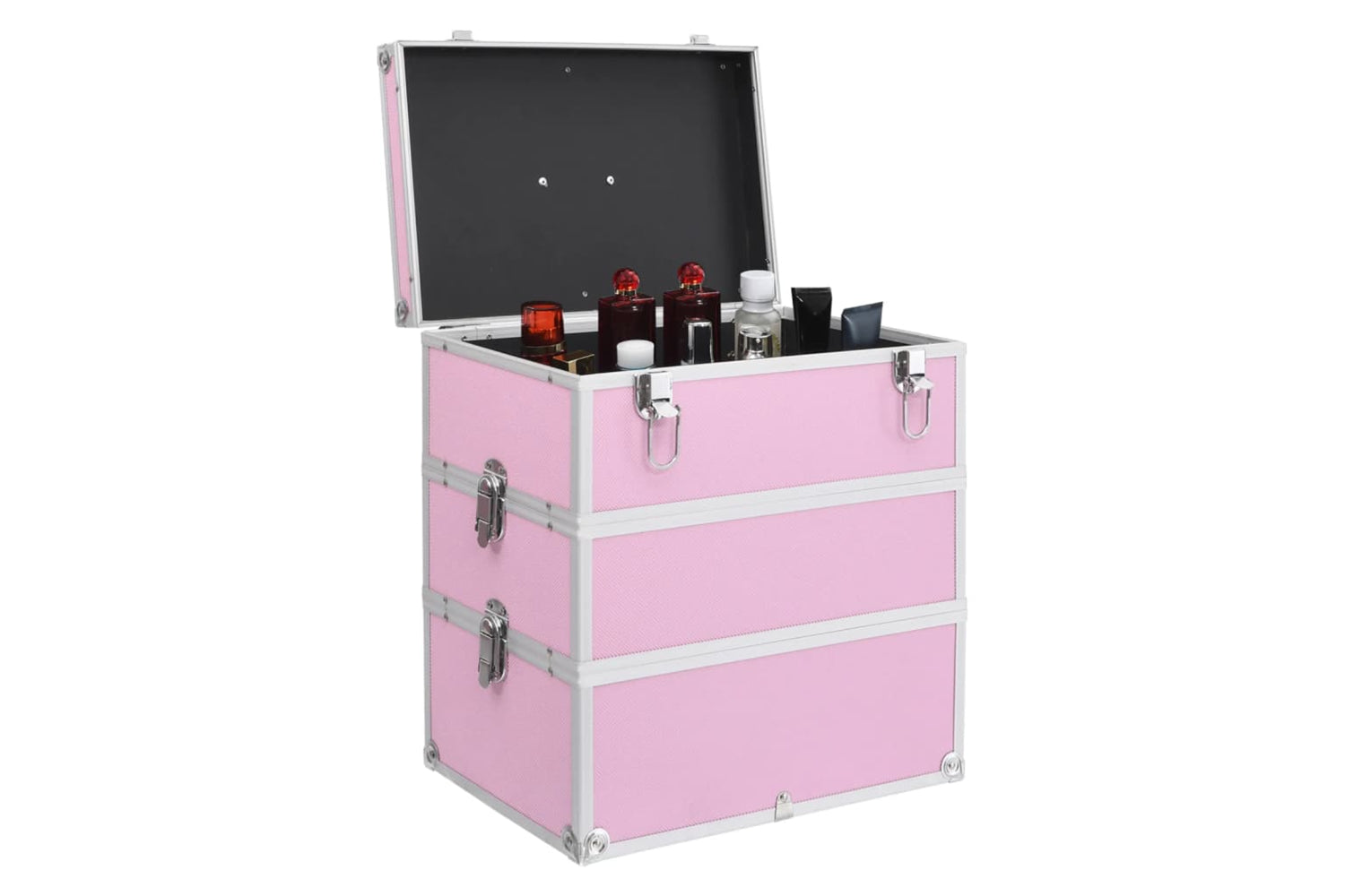 vidaXL 91841 Make-up Case 37x24x40cm Pink Aluminium-2