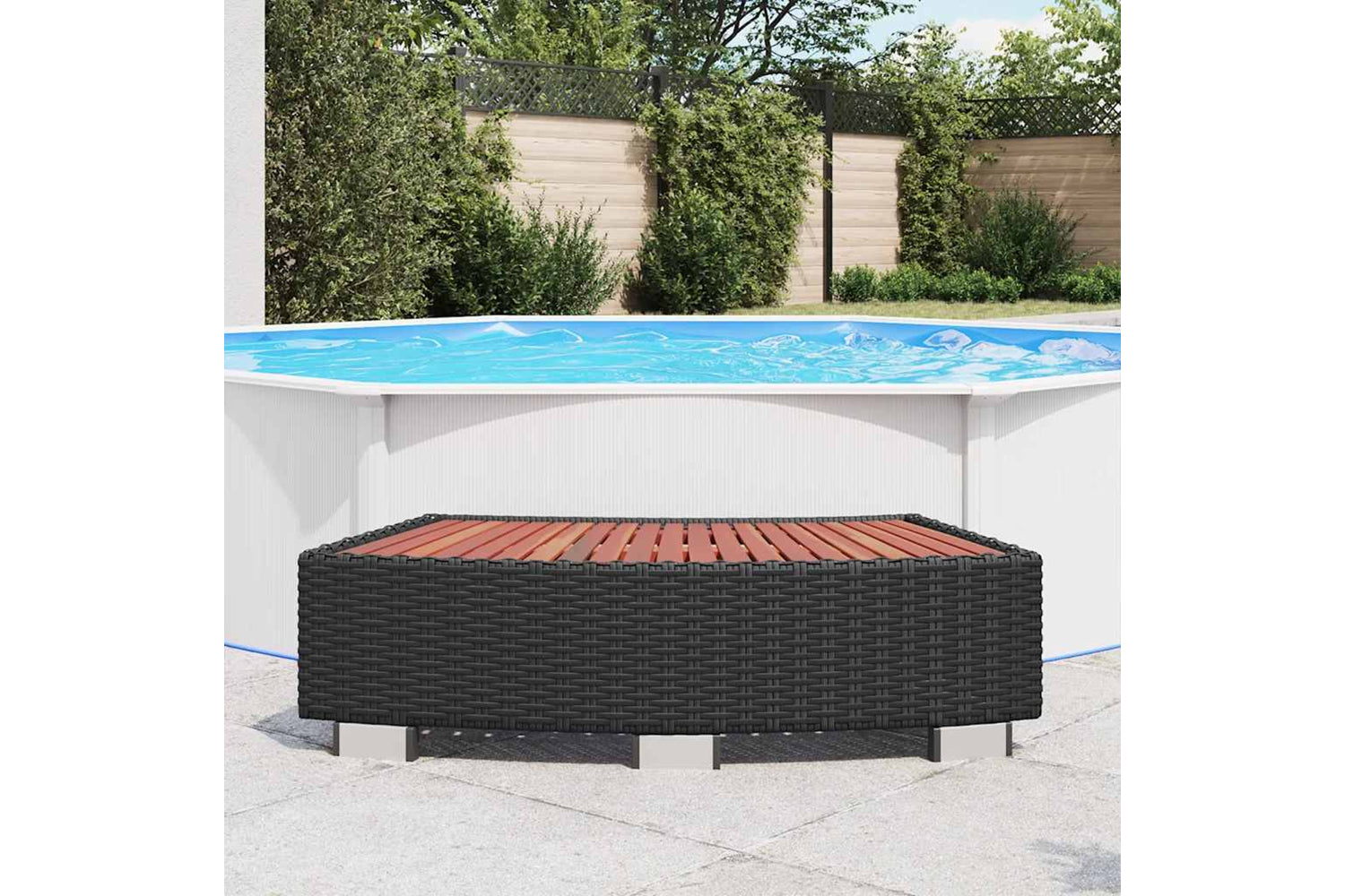 vidaXL 42700 Spa Step Poly Rattan 92x45x25cm Black-2