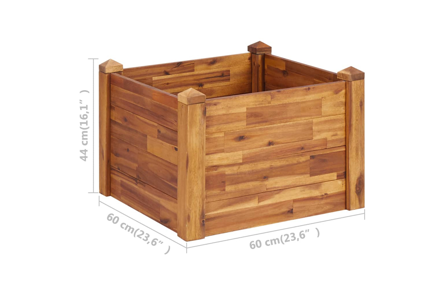 vidaXL 46576 Garden Raised Bed 60x60x44cm Solid Acacia Wood-6
