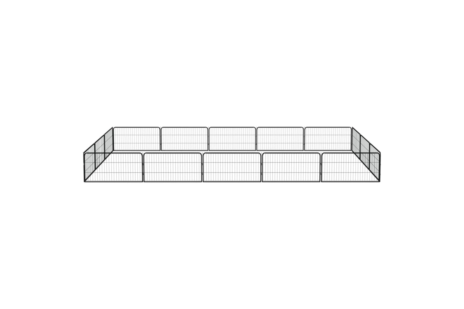vidaXL 3115969 16-panel Dog Playpen Black 100x50cm Powder-coated Steel-2