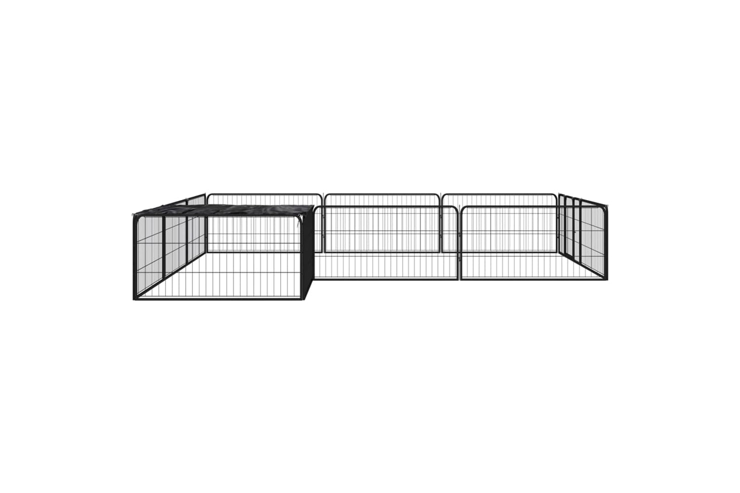 vidaXL 3115977 12-panel Dog Playpen Black 100x50cm Powder-coated Steel-3