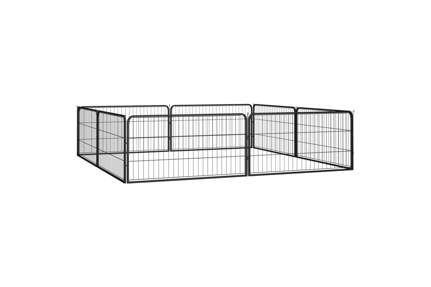 vidaXL 3115967 8-panel Dog Playpen Black 100x50cm Powder-coated Steel-3