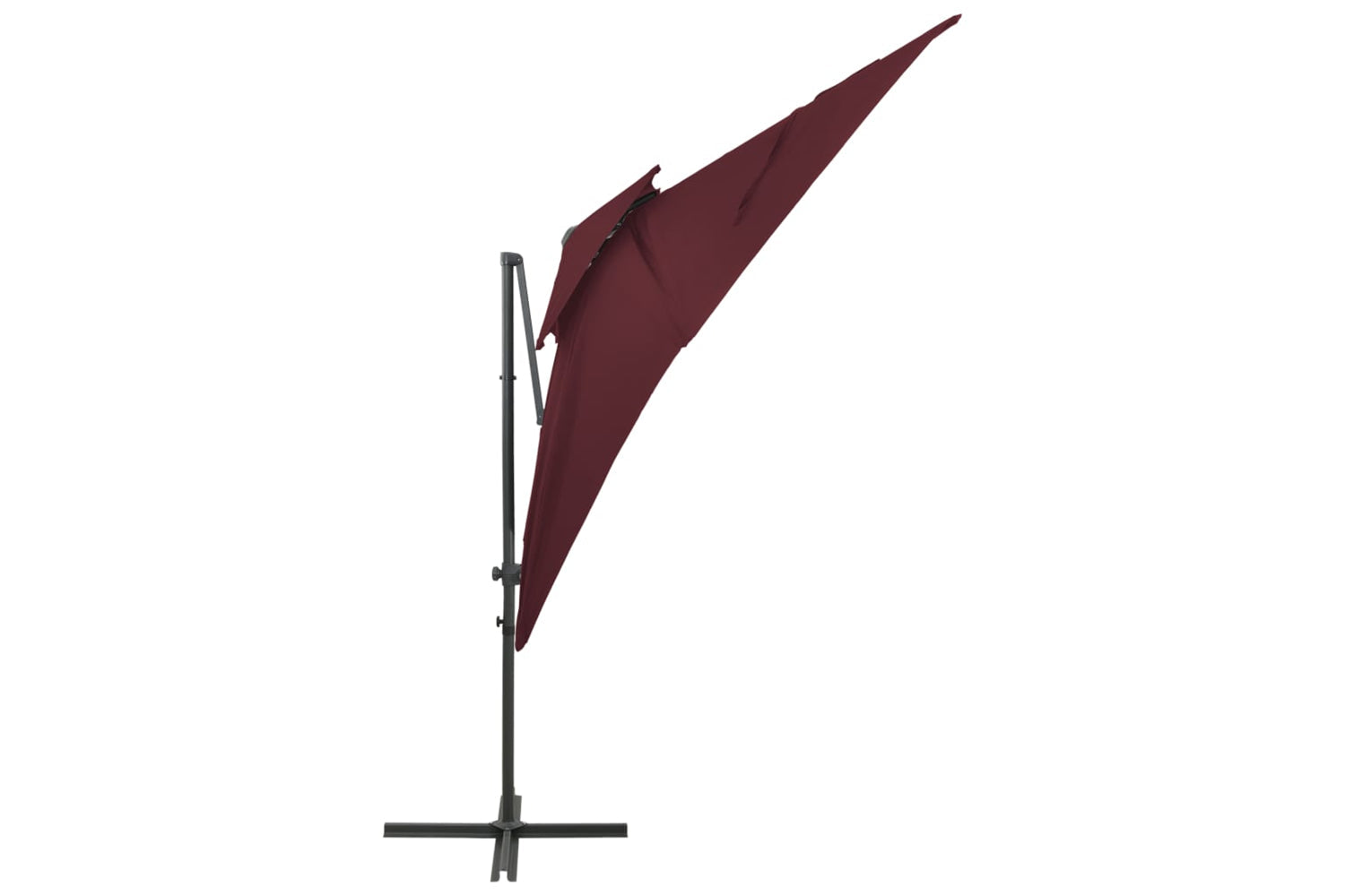 vidaXL 312366 Cantilever Umbrella With Double Top Bordeaux Red 250x250cm-3