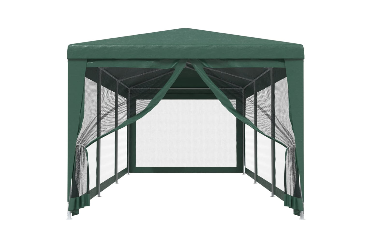Vidaxl 319243 Party Tent With 8 Mesh Sidewalls Green 3x9 M Hdpe-2