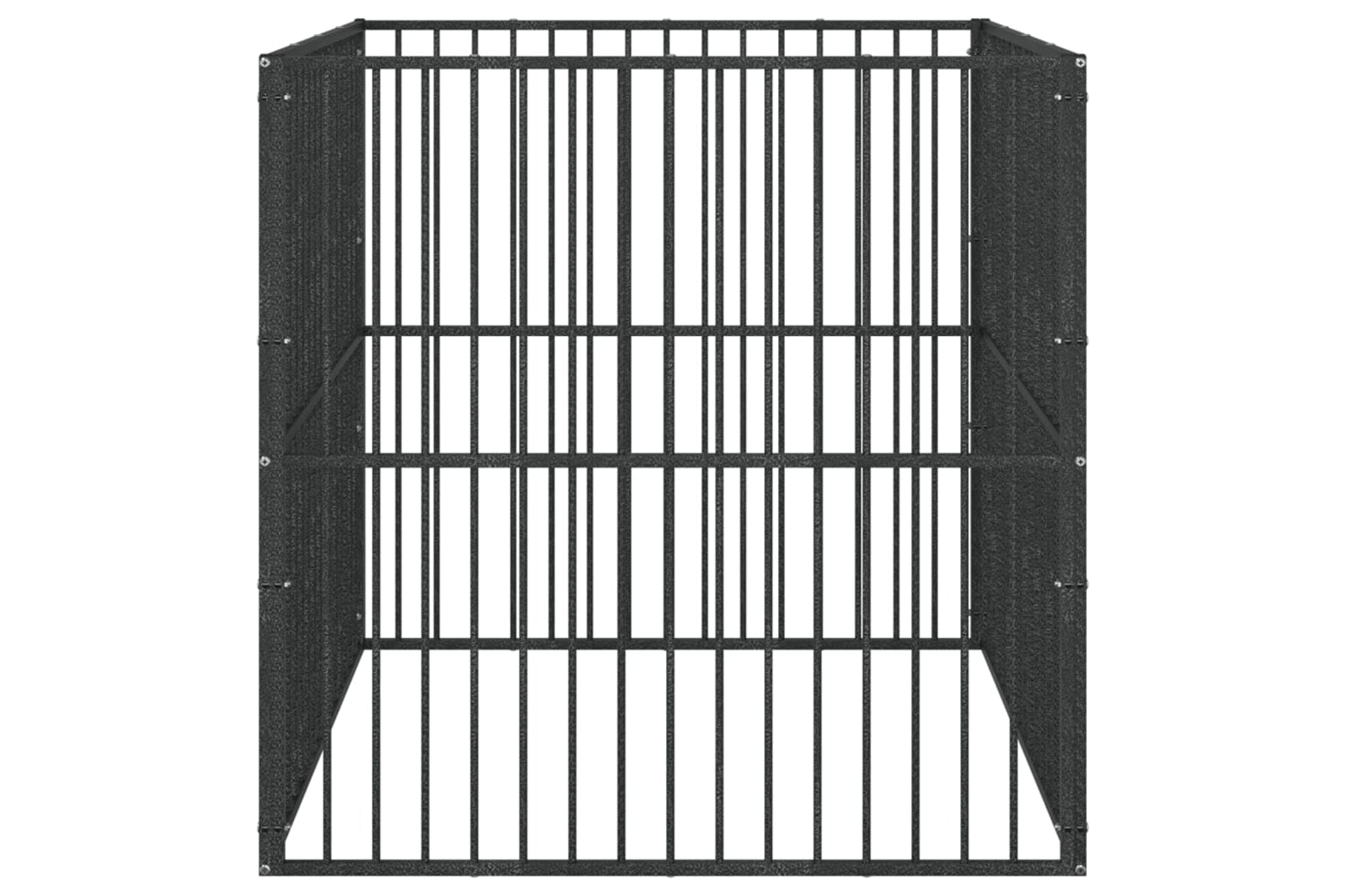 Vidaxl 172209 Dog Playpen 4 Panel Black Galvanised Steel-4