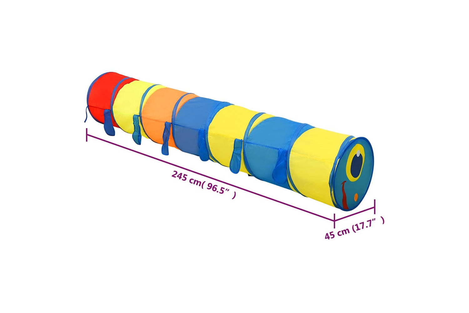Vidaxl Children Play Tunnel Multicolour 245 Cm Polyester-8