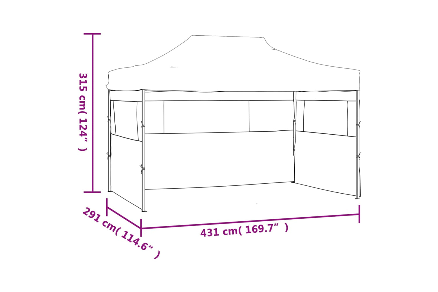 Vidaxl Foldable Tent With 3 Walls 3x4.5 M Cream-9