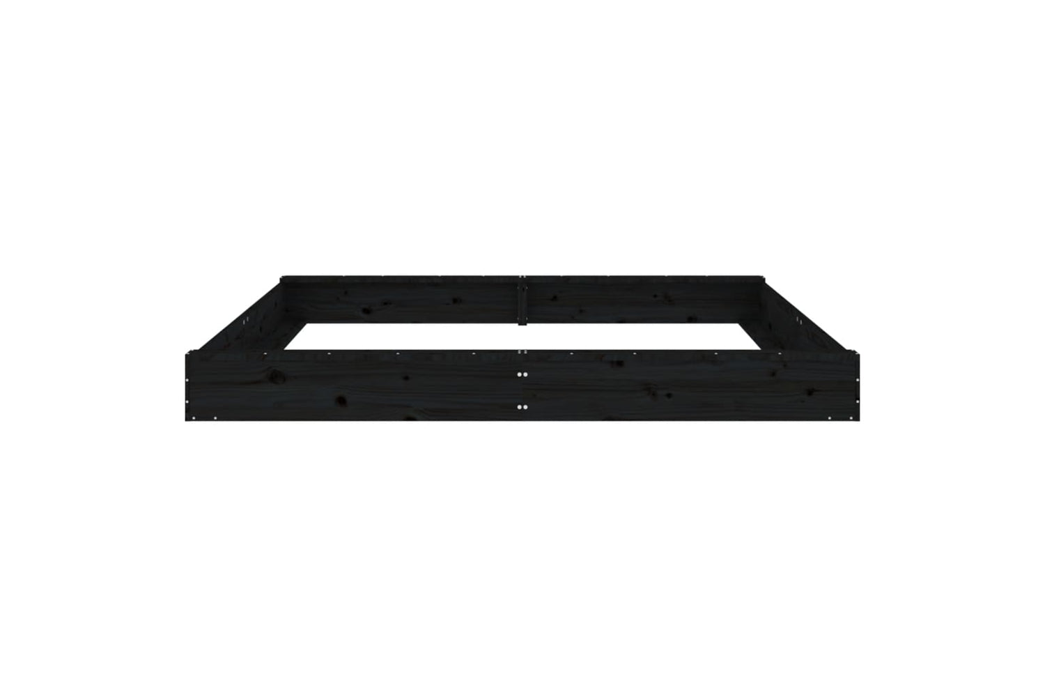 vidaXL 825048 Sandbox With Seats Black Square Solid Wood Pine-3