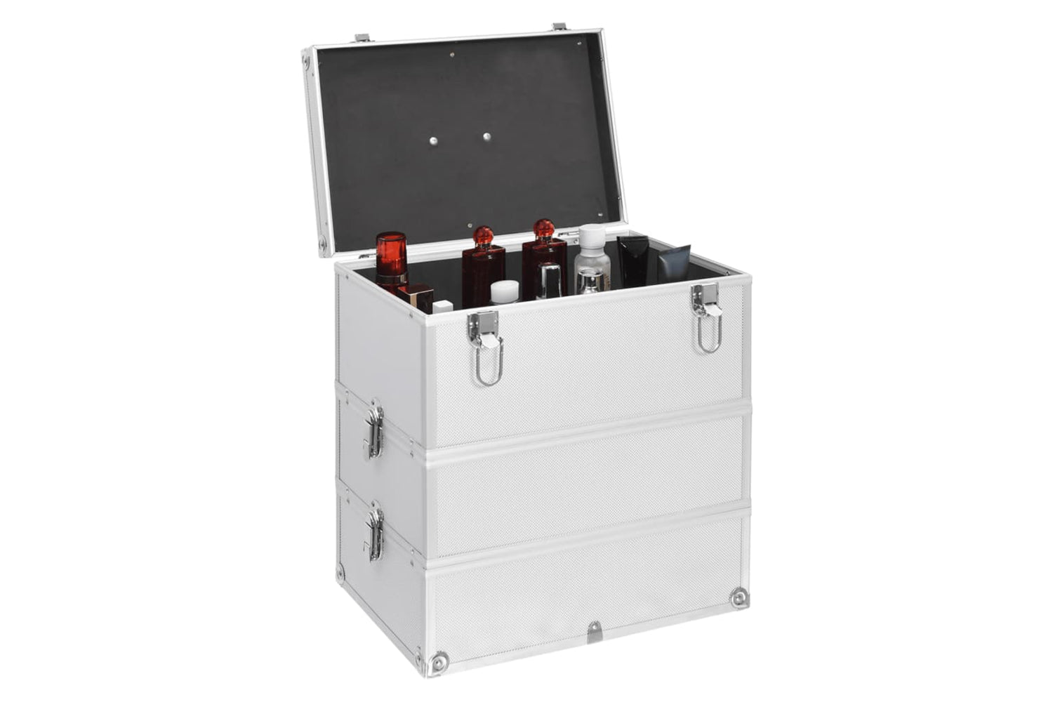 vidaXL 91839 Make-up Case 37x24x40cm Silver Aluminium-2