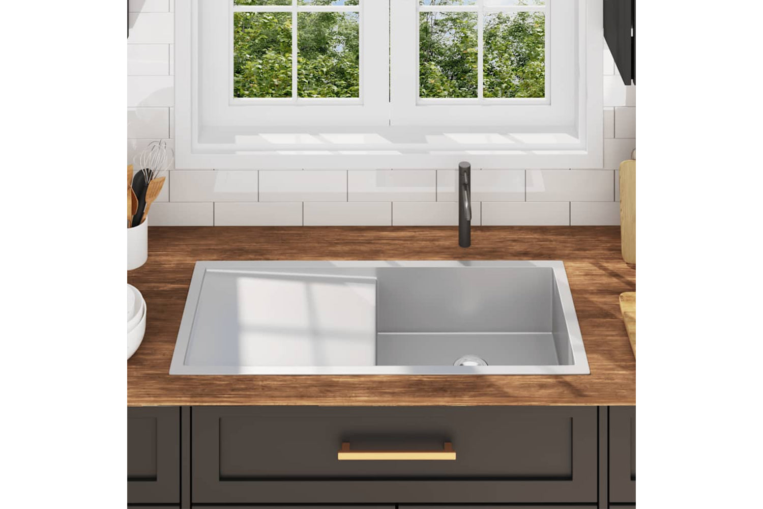 Vidaxl 51526 Handmade Kitchen Sink Stainless Steel-2