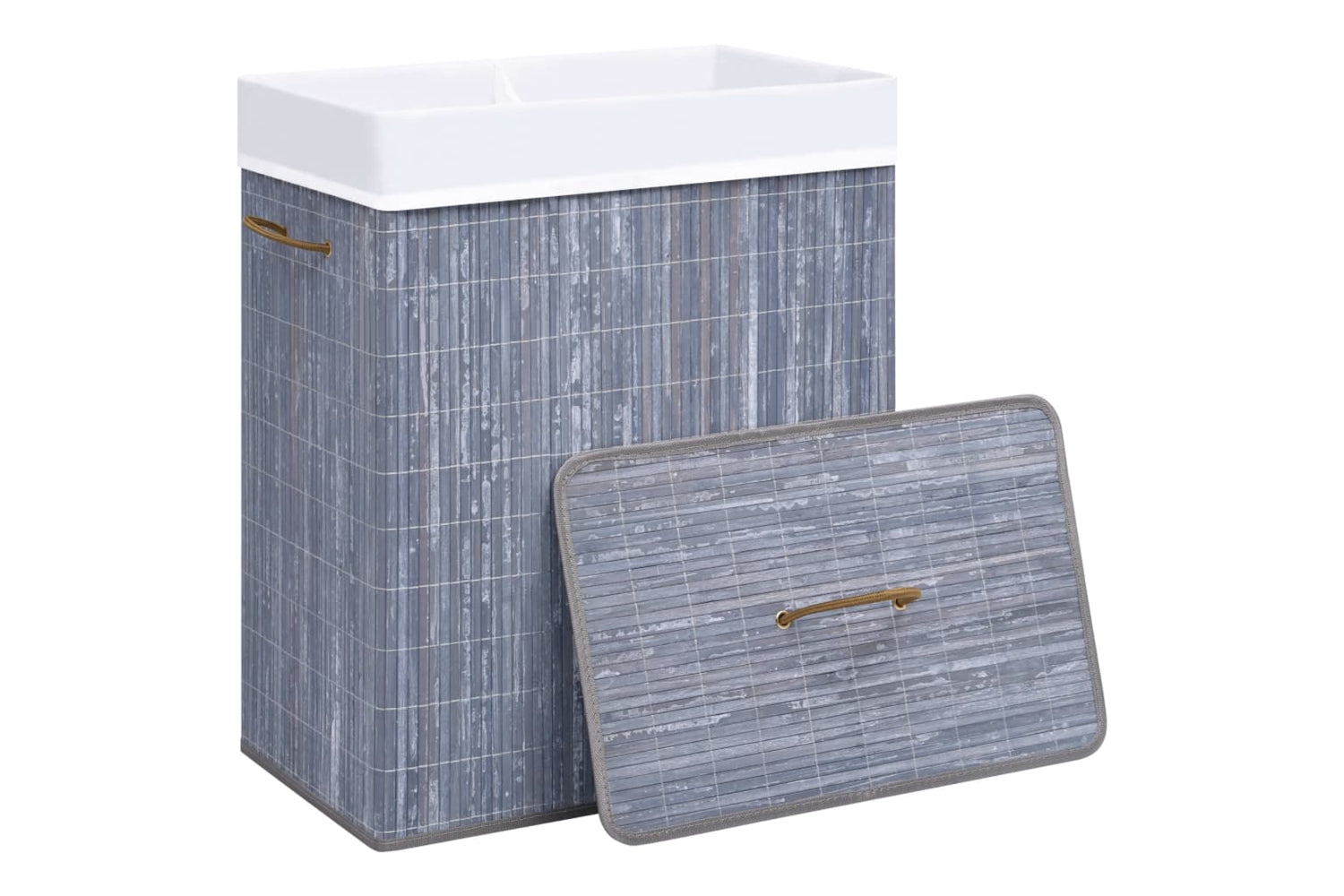 Vidaxl 320742 Bamboo Laundry Basket Grey 100 L-3