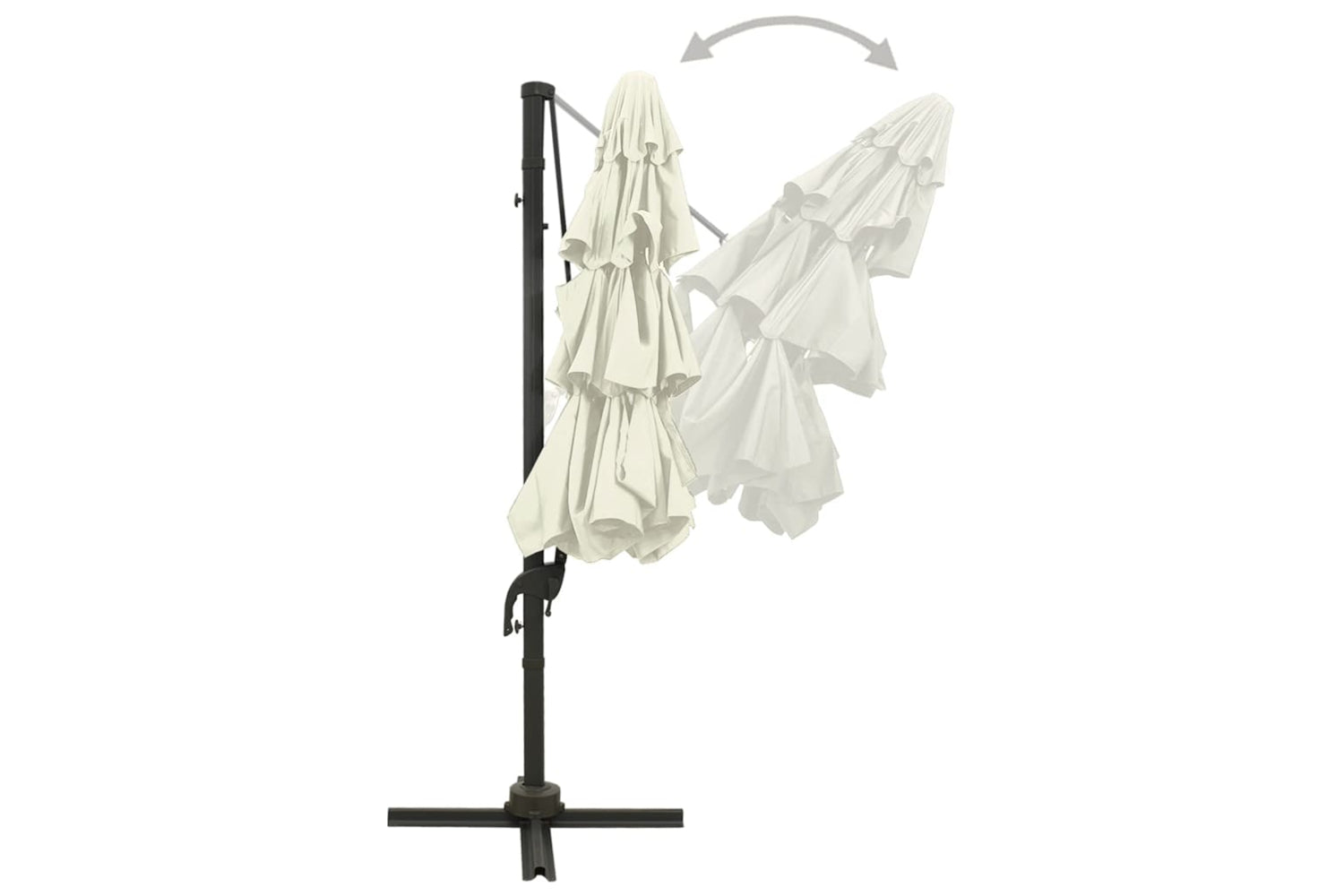 Vidaxl 313828 4-tier Parasol With Aluminium Pole Sand 3x3 M-4