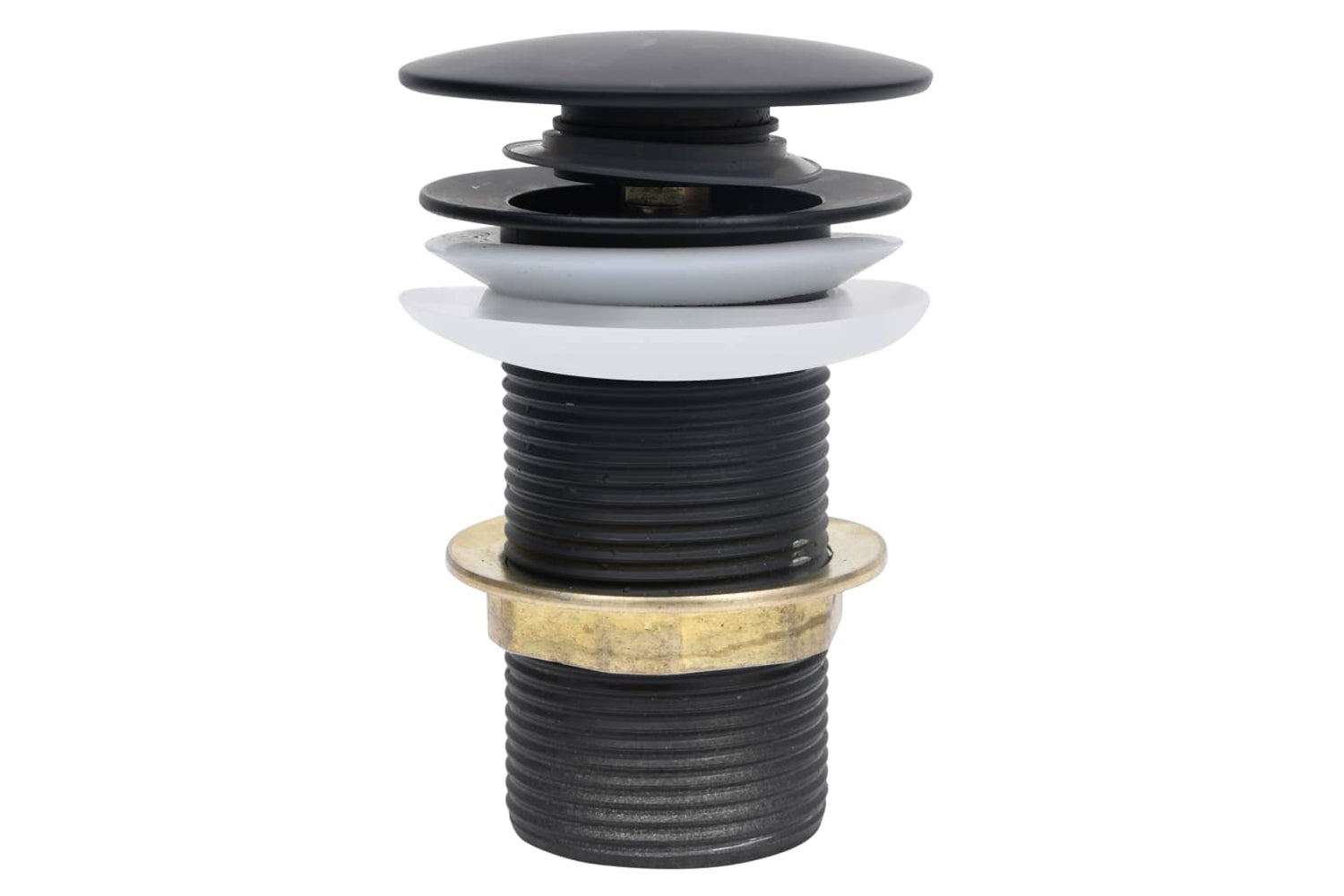 vidaXL 149061 Push Drain Without Overflow Function Black 6.4x6.4x9.1cm-3