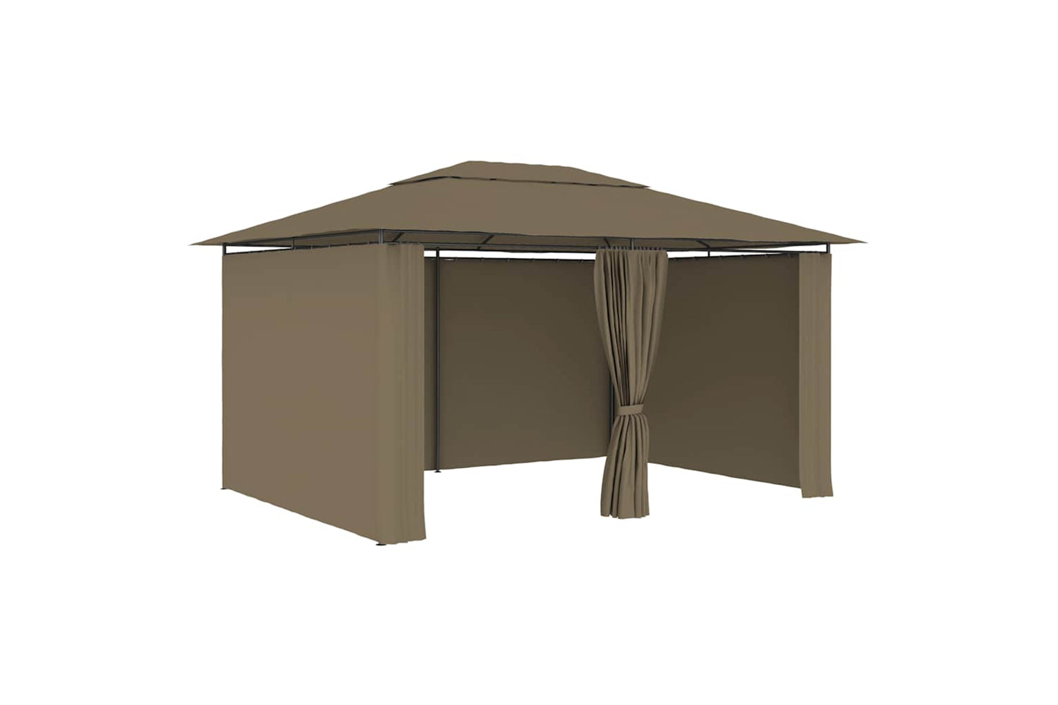 Vidaxl 312232 Garden Marquee With Curtains 4x3 M Taupe 180 G/mâ²-2