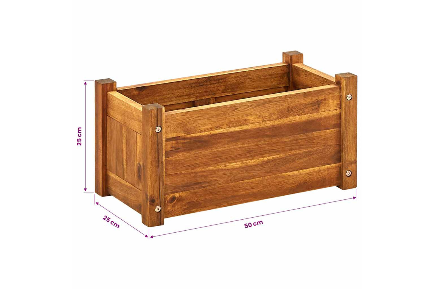 vidaXL 42565 Garden Raised Bed Acacia Wood 50x25x25cm-7