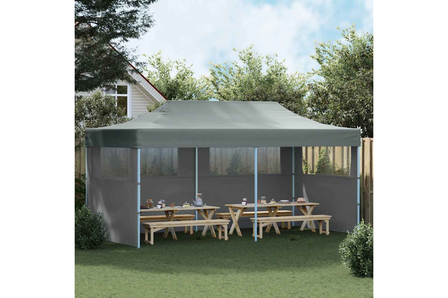 Vidaxl 44966 Folding Pop-up Partytent With Sidewalls 3x6 M Anthracite-2
