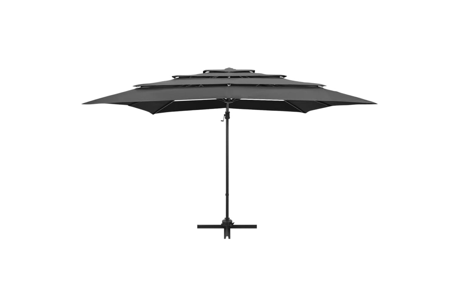 vidaXL 313822 4-tier Parasol With Aluminium Pole Anthracite 250x250cm-3
