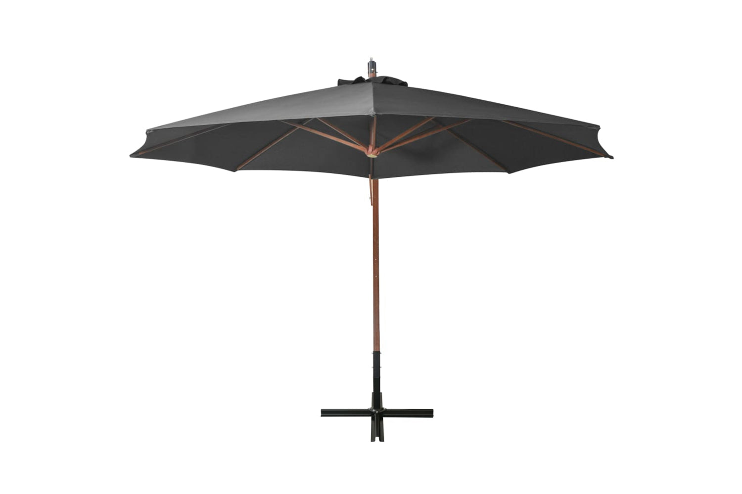 Vidaxl 313768 Hanging Parasol With Pole Anthracite 3.5x2.9 M Solid Fir Wood-3