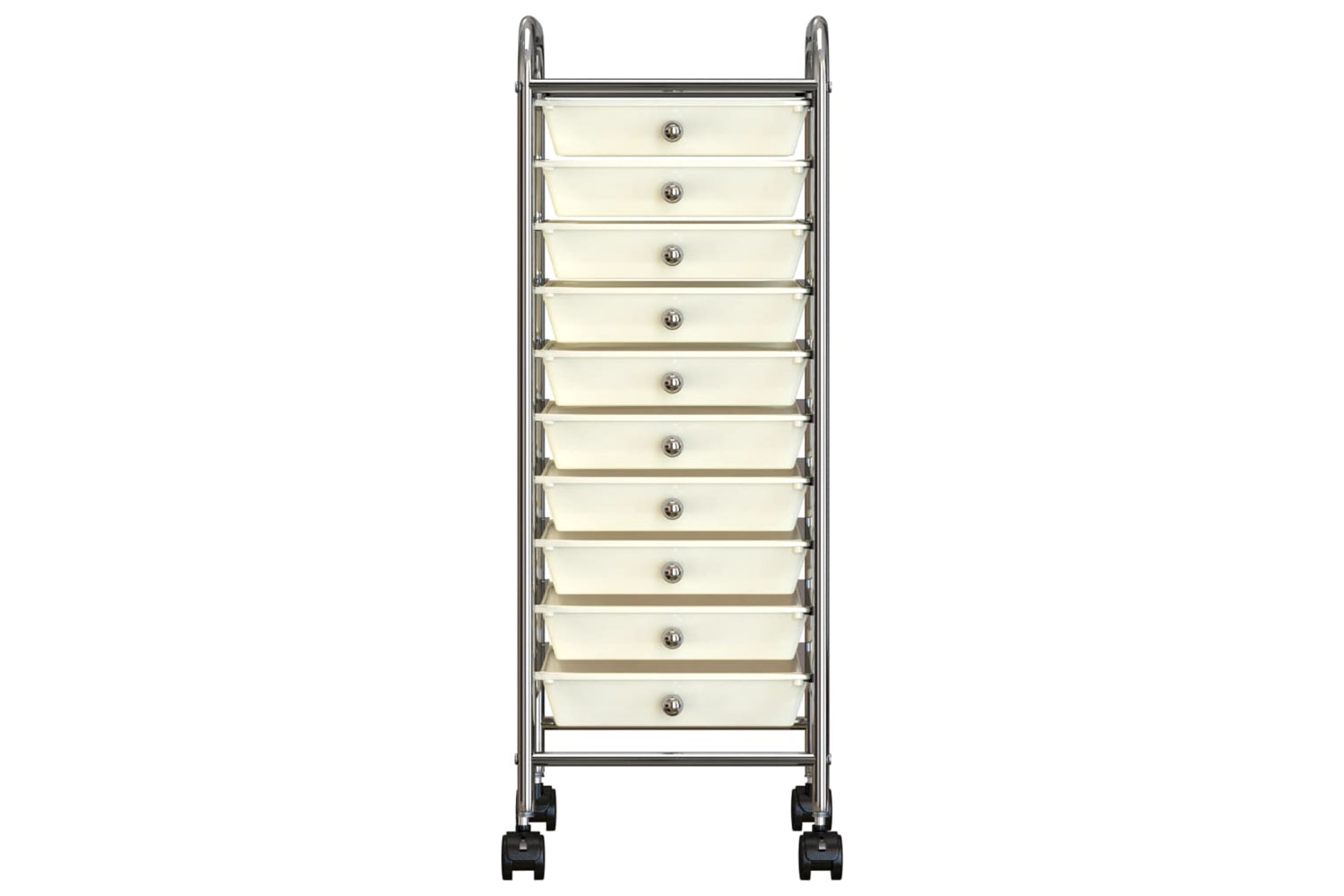 Vidaxl 320403 10-drawer Mobile Storage Trolley White Plastic-3