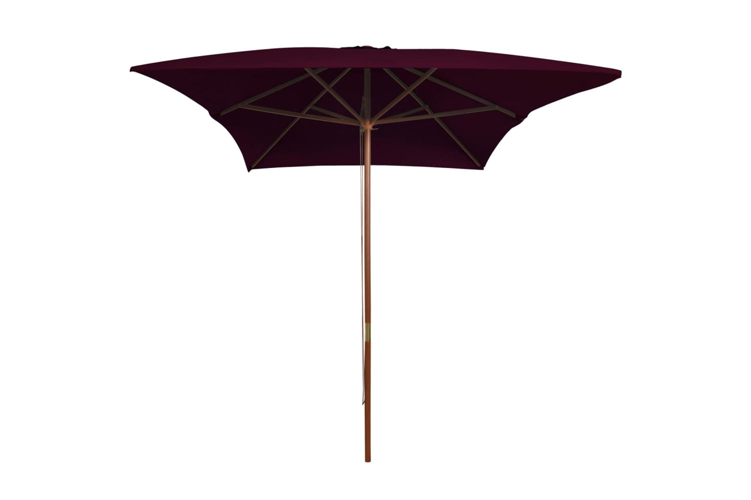 vidaXL 313758 Outdoor Parasol With Wooden Pole Bordeaux Red 200x300cm-2
