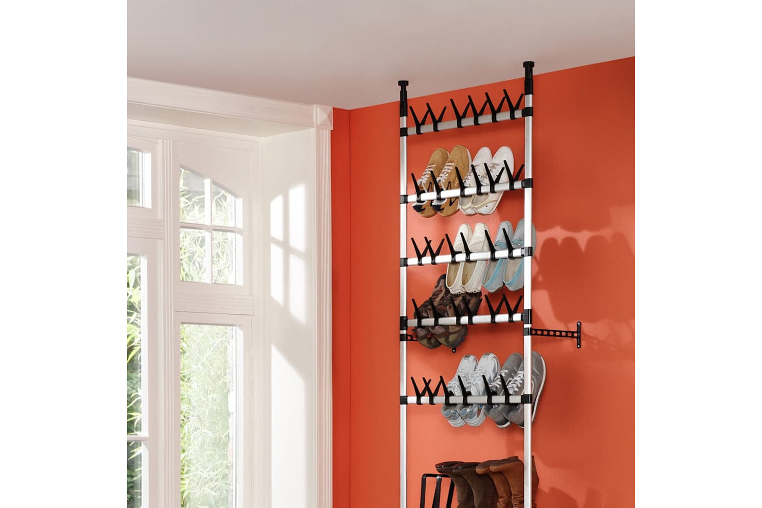 Vidaxl 321109 Telescopic Shoe Rack With Rods Aluminium-3