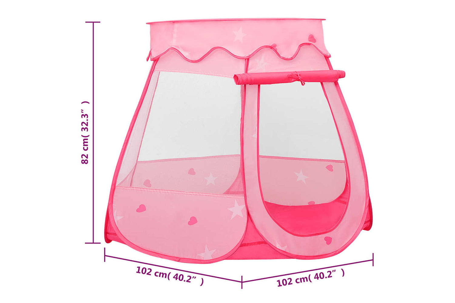 Vidaxl Children Play Tent Pink 102x102x82 Cm-7