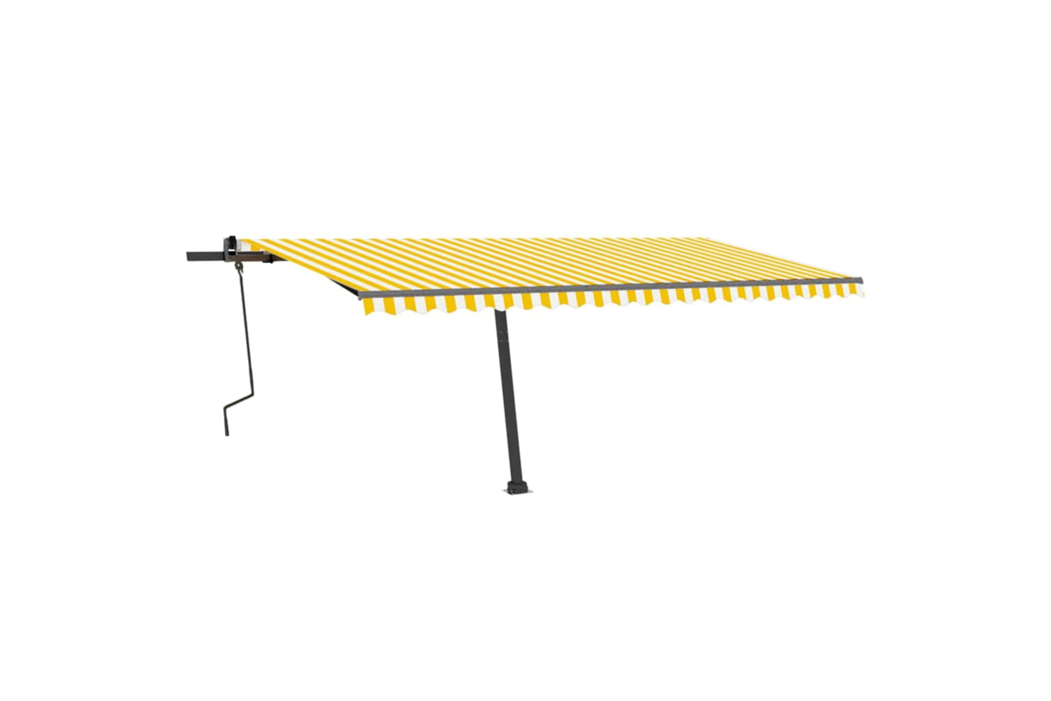 vidaXL 3069778 Freestanding Manual Retractable Awning 500x300cm Yellow/white-2