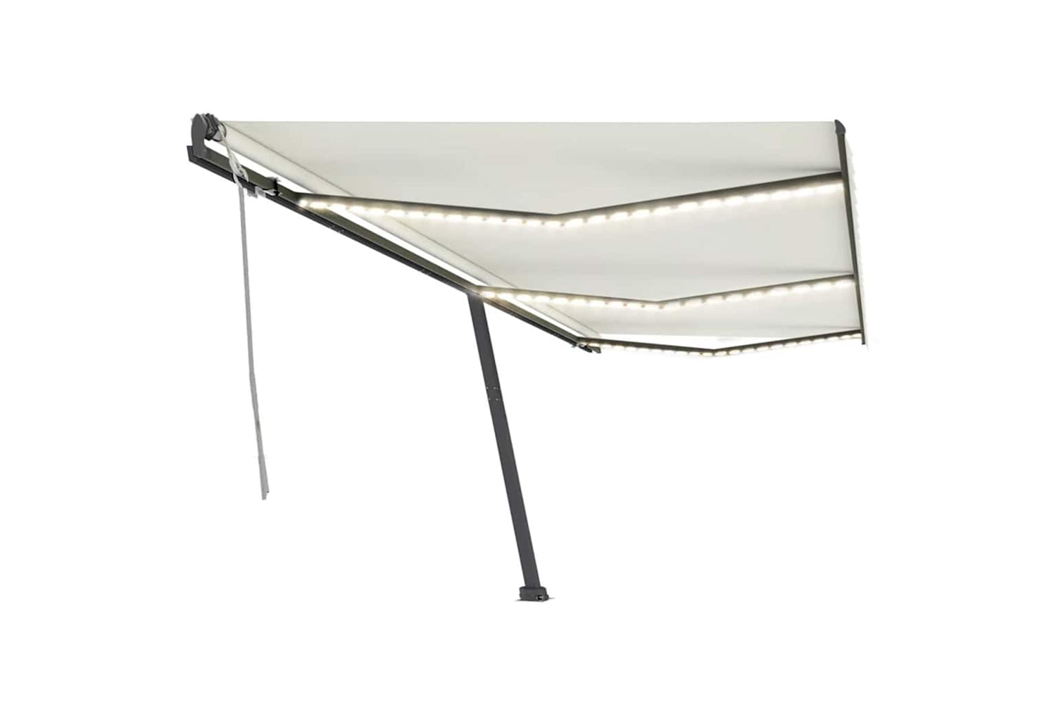 Vidaxl Manual Retractable Awning With Led 600x300 Cm Cream-2
