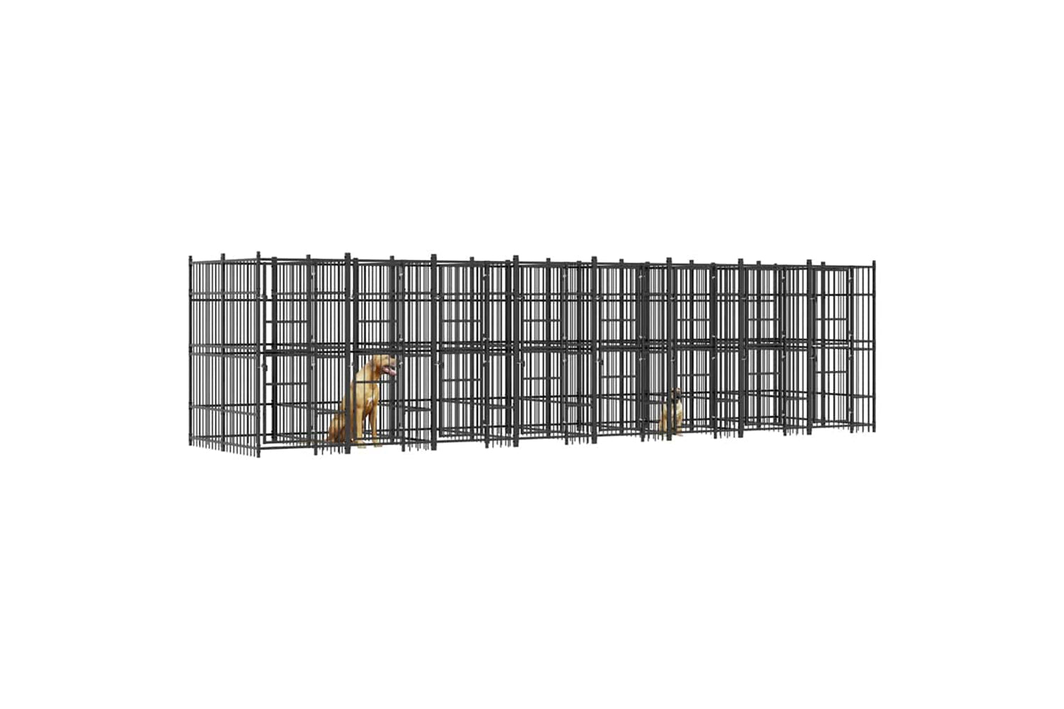 Vidaxl 3097943 Outdoor Dog Kennel Steel 14.75 M2-3